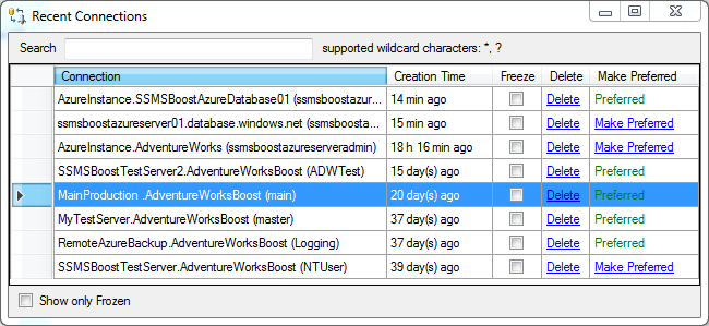Quick connection switching in SSMS with SSMSBoost add-in