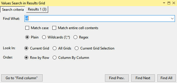 Find in results grid: ssms plug-in